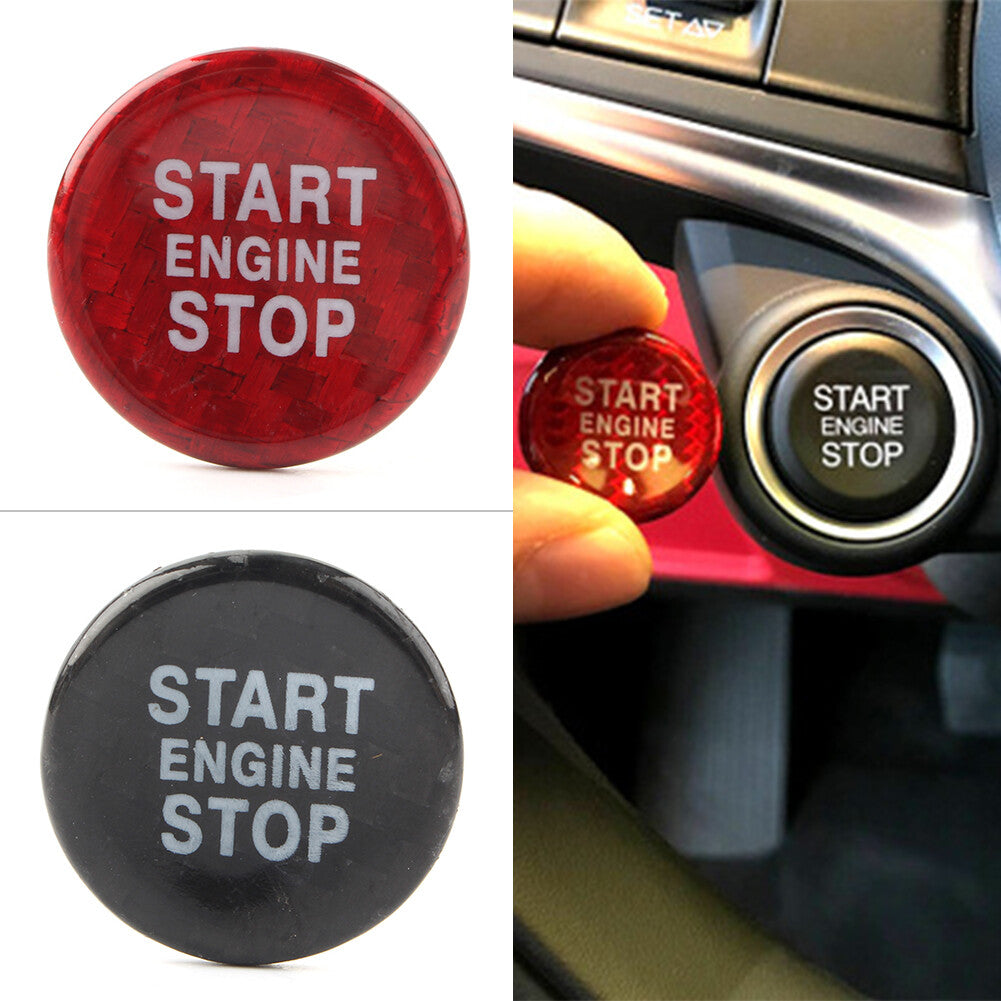 Carbon fiber ignition start button decorative sticker for Alfa Romeo Giulia