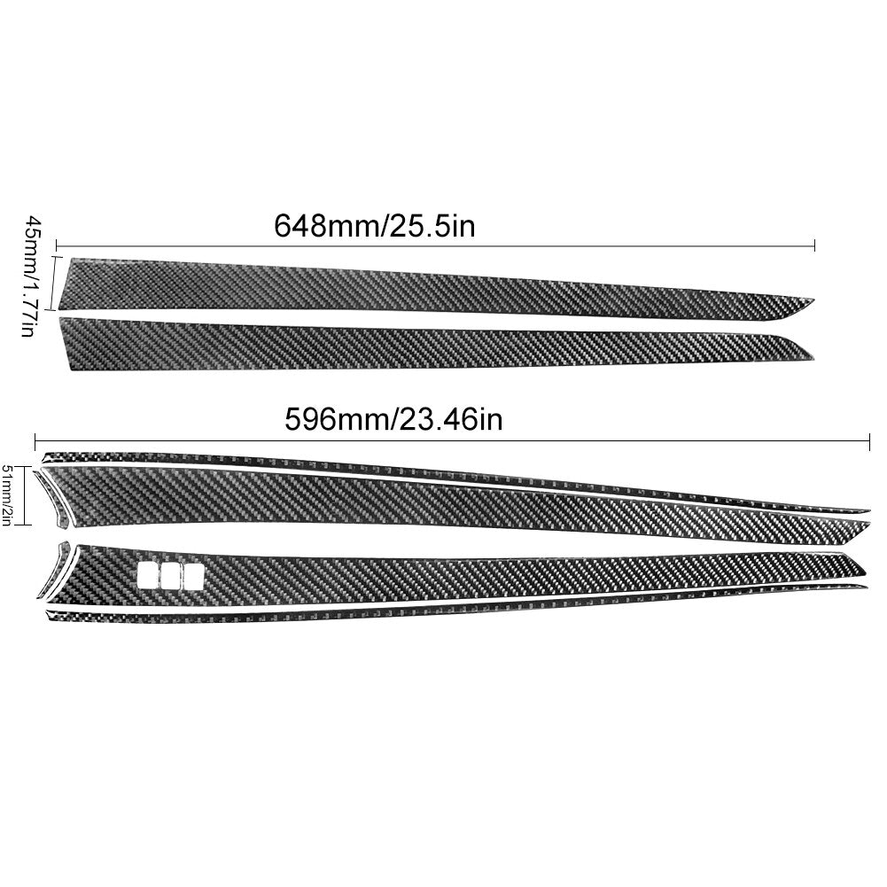 8-Piece Carbon Fiber Door Trim Panel Covers for Infiniti G37 2010-2013