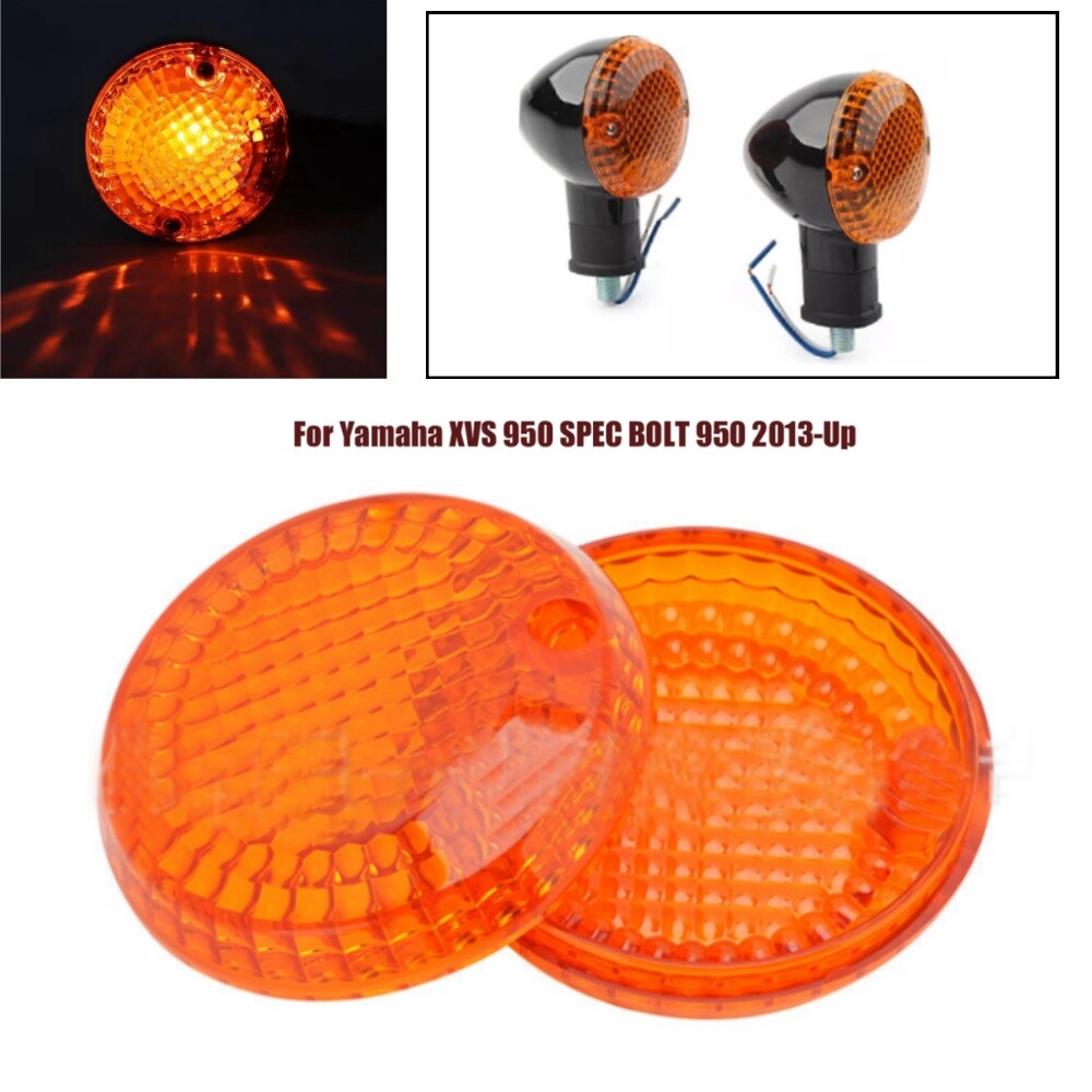 2X Turn Signal Light Lens Cover Orange for Yamaha XVS 950 SPEC Bolt XVS950 13-Up