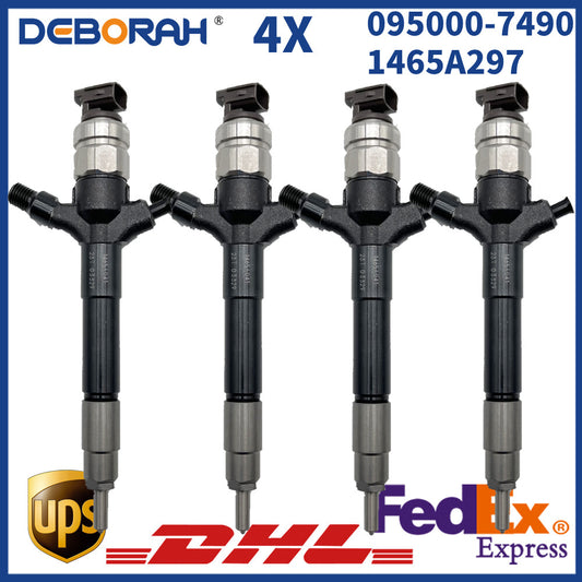 4x Fuel Injector 1465A257 1465A297 095000-7490 for Mitsubishi Pajero L200 4D56