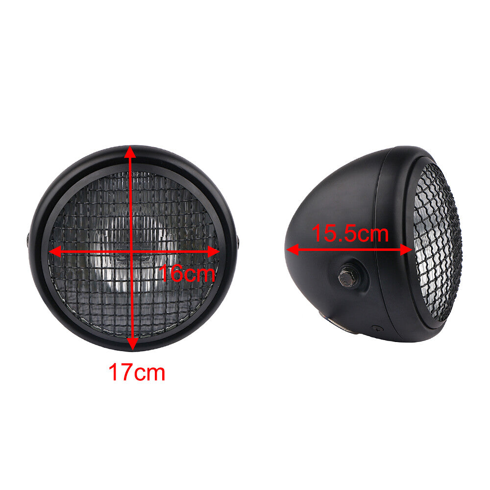 Universal 7¡± Motorcycle Headlight Halogen Front Light Headlamp +Grill for Honda