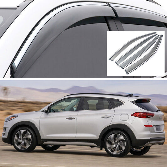 4X Window Deflector Visors Sun Rain Guards Vent Shade for Hyundai for Tucson 16-2021