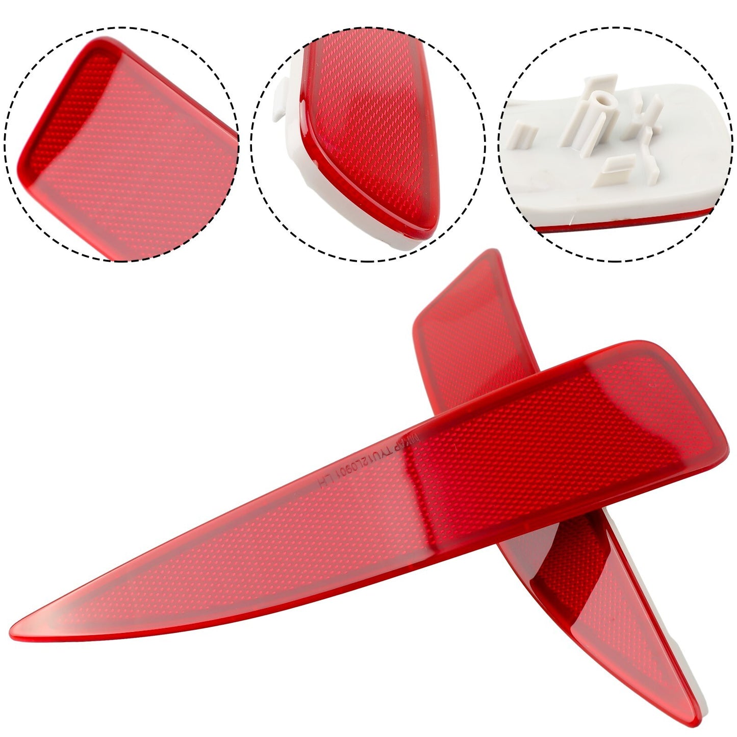 2 Pcs Rear Bumper Reflector Marker Fit For Yaris 2012 2013 2014 Left Right RED