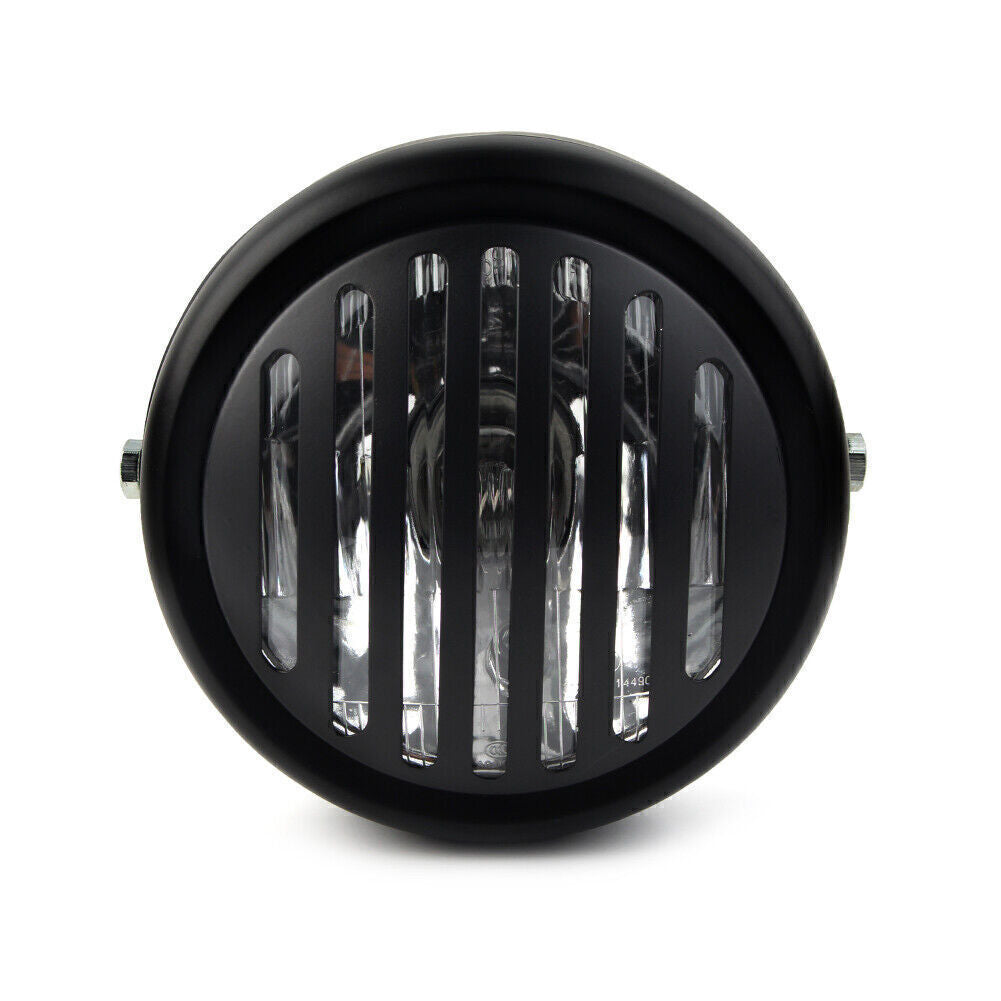 6.5 Black Motorcycle Grill Headlight Fit for Harley Sportster Chopper Cafe Racer