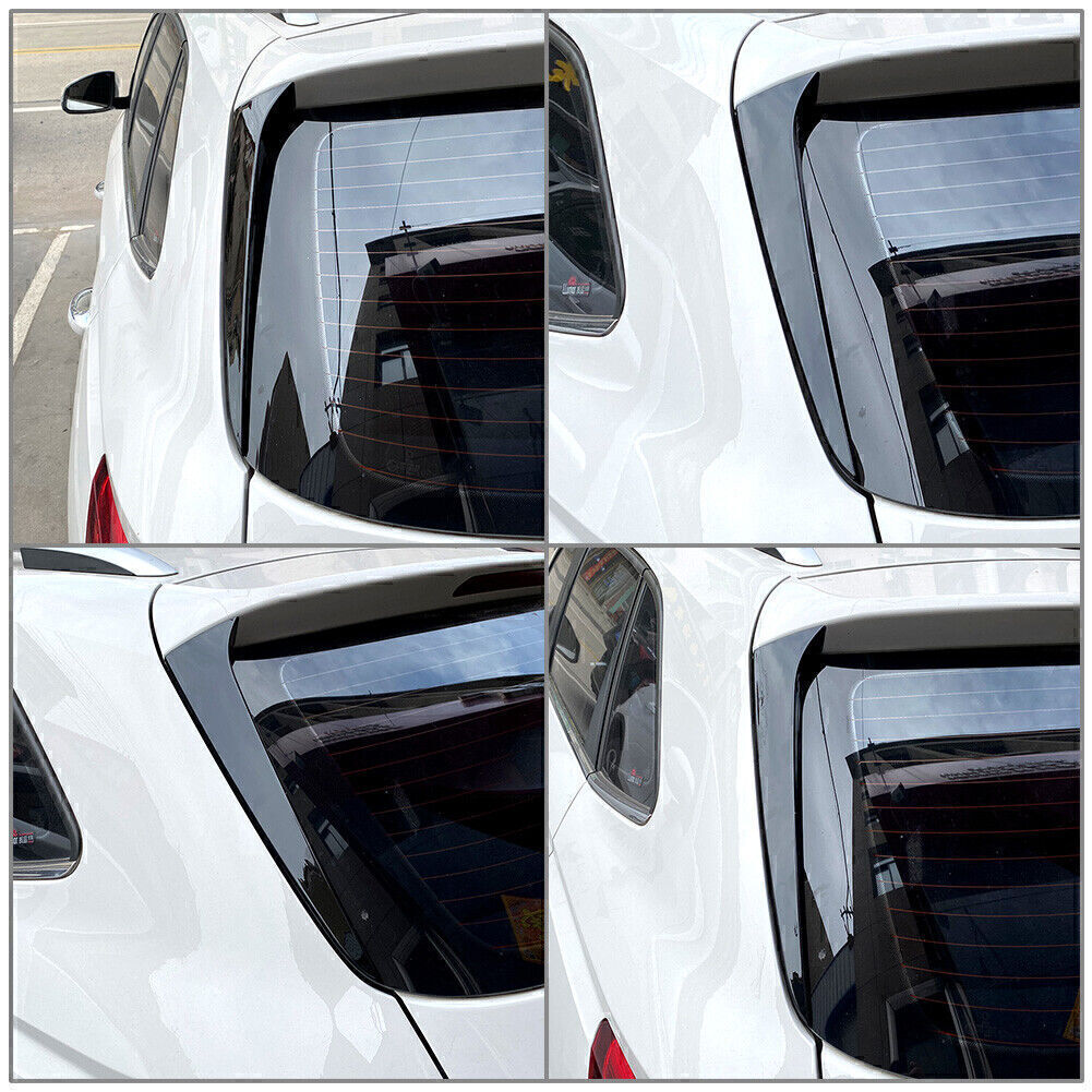 for Skoda Kamiq Glossy Black 2x Rear Window Spoiler Side Wing Trim Cover