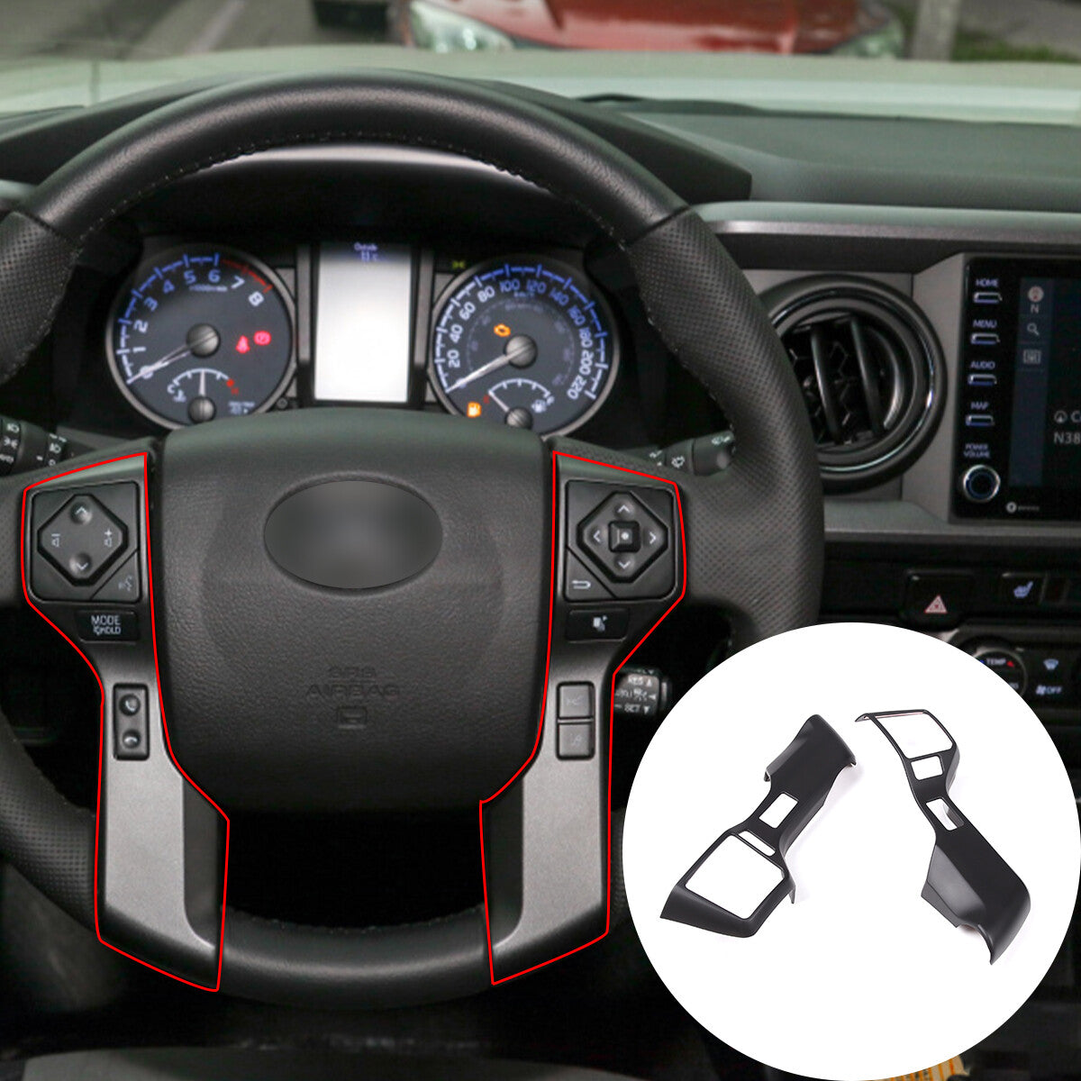 Carbon fiber ignition keyhole ring sticker decoration for Toyota Tacoma 2005-2015 USA.