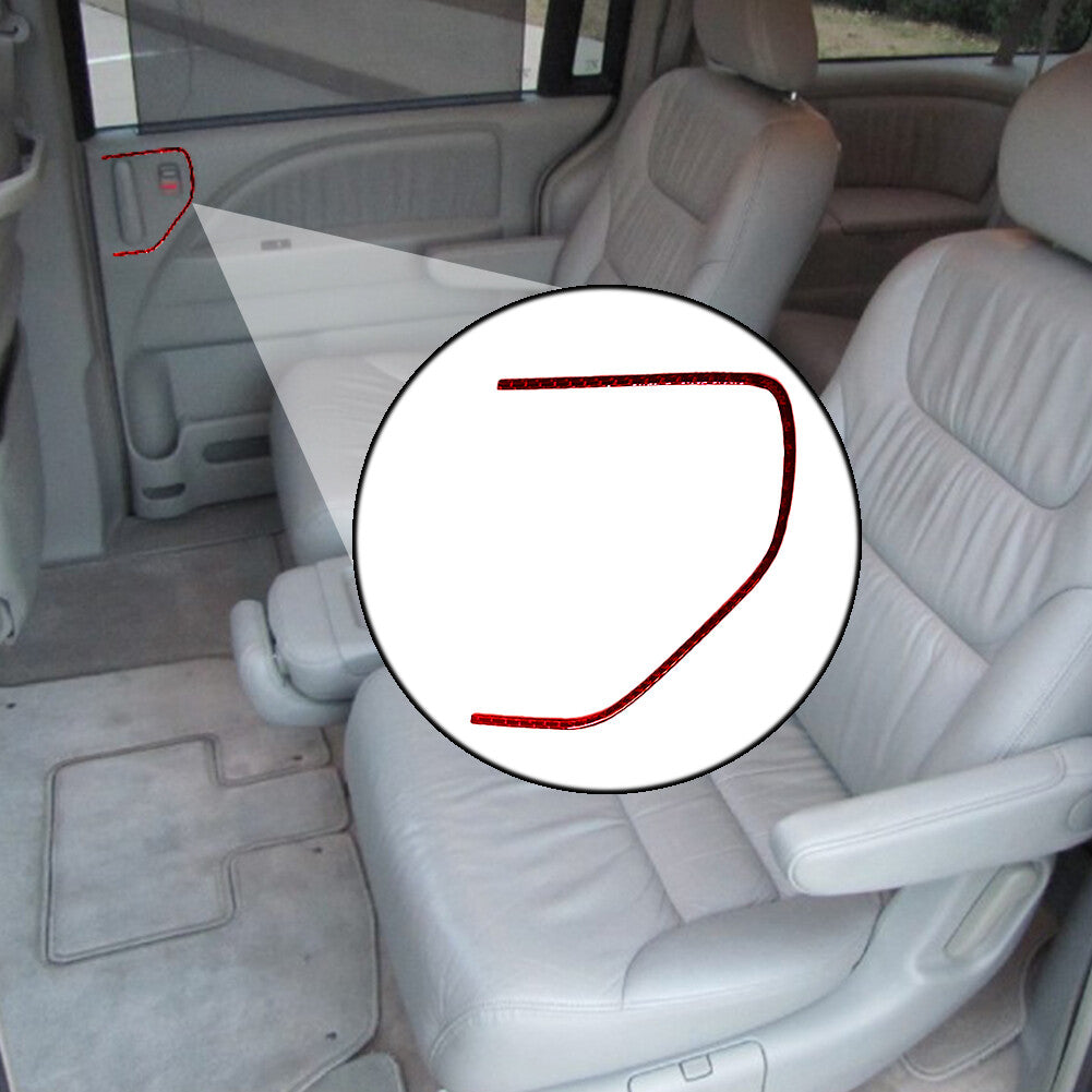 4x Red for Honda Odyssey 2005-2010 Carbon Fiber Interior Door Handle Cover Trim