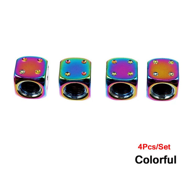 Car tire valve cover rod air dust cover black and white skull  for ford  4-piece set