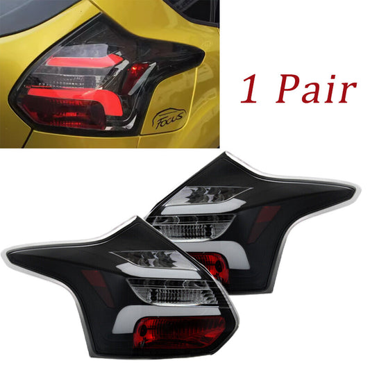 For 12-14 for Ford Focus Hatchback Black LED Bar Brake Sequential Signal Tail Light