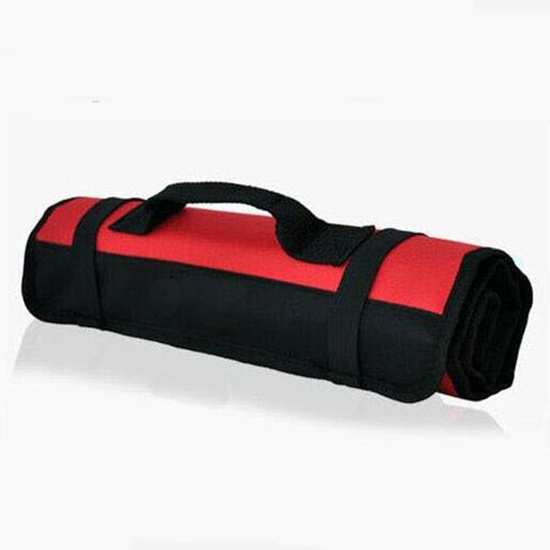 Car Hardware Tool Roll Plier Screwdriver Spanner Case Pouch Red Bag Reels Pocket