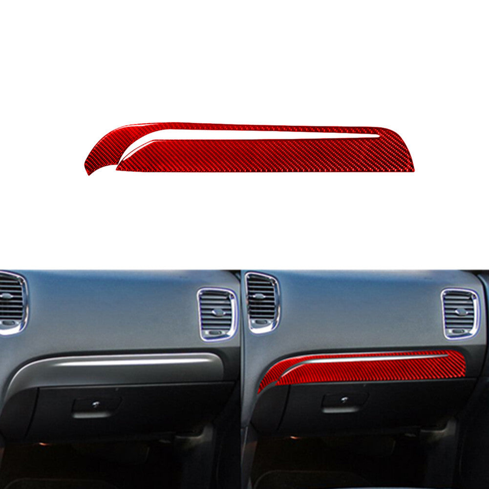 Red Carbon Fiber Interior Above Glove Box Cover Trim for Dodge Durango 2014-2020