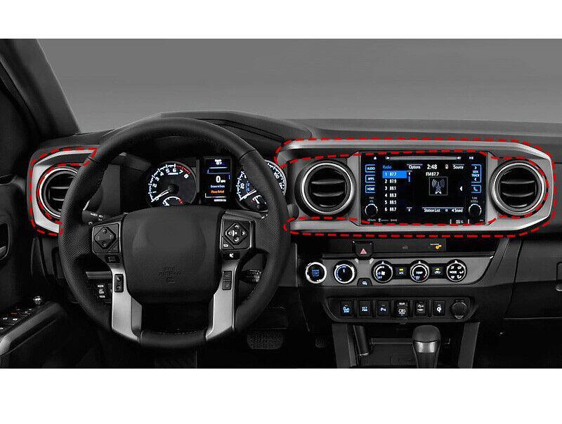 Chrome Middle Console Navigation Frame Cover Trim for Toyota Tacoma 2016-2021