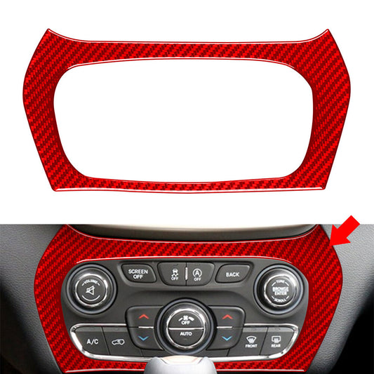 Red Multimedia Air Conditioning Panel Cover Trim for Jeep Cherokee 2014-2023