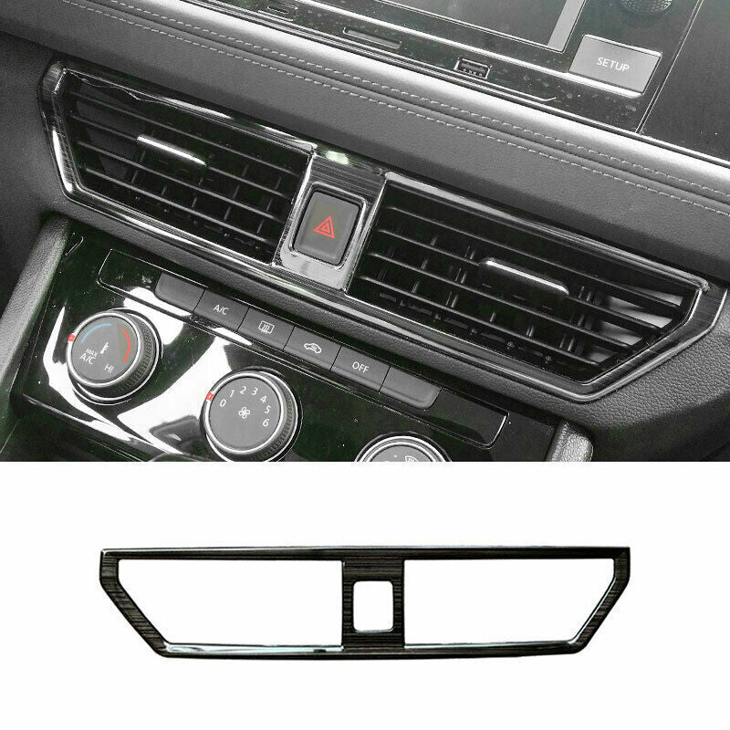 Black Steel Central Console Outlet Vent Trim for Volkswagen for Jetta Mk7 2019-2021