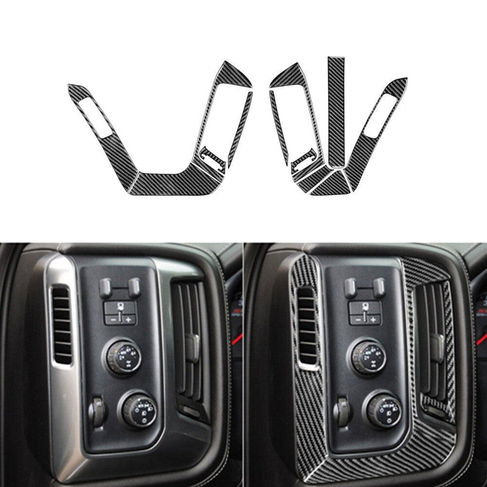 12Pcs Carbon Fiber Driver Side Air Vent Trim For Silverado for GMC for SIERRA 2014-2018