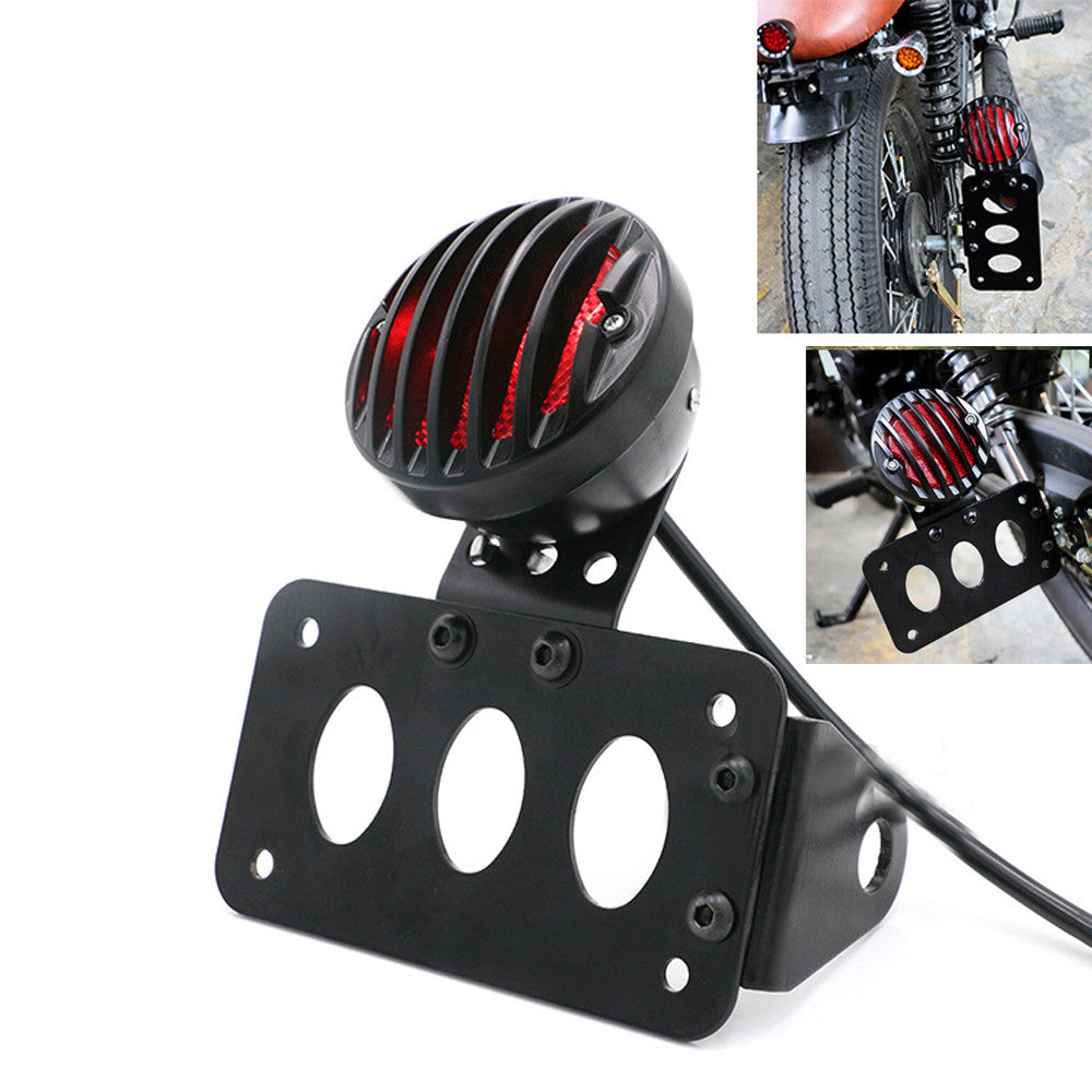 Black LED Tail Brake Light Side Mount License Plate Bracket Fits for Harley , for BMW