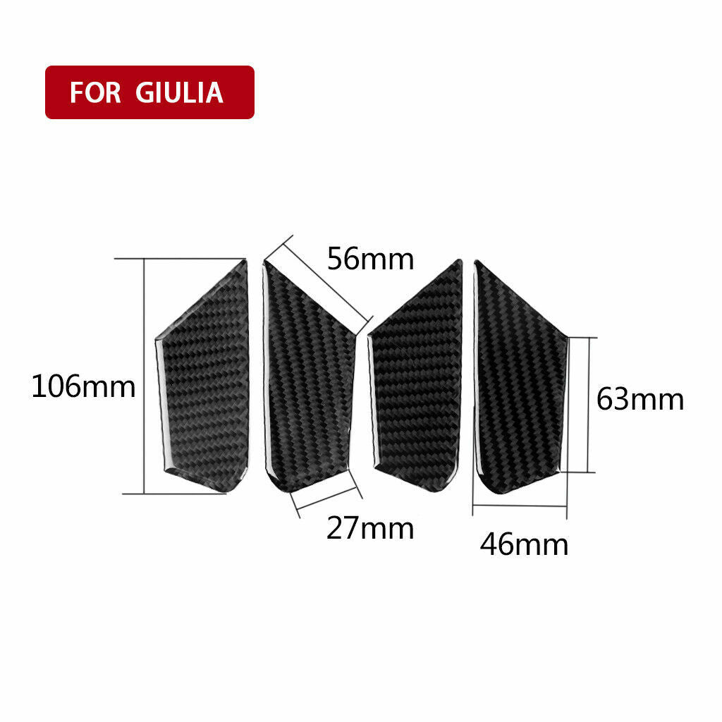 Carbon Fiber Door Handle Trim Cover Fit for Alfa Romeo Giulia 17-20