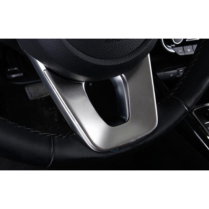 for Kia Seltos 2020-2023 Silver steel Car Steering Wheel U Type Frame Cover Trim