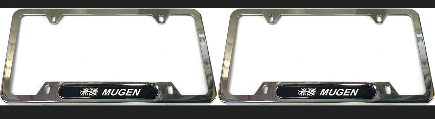 2. Car front and rear license plate frame cover, boot, trunk cover, suitable for Mitsubishi chrome-plated