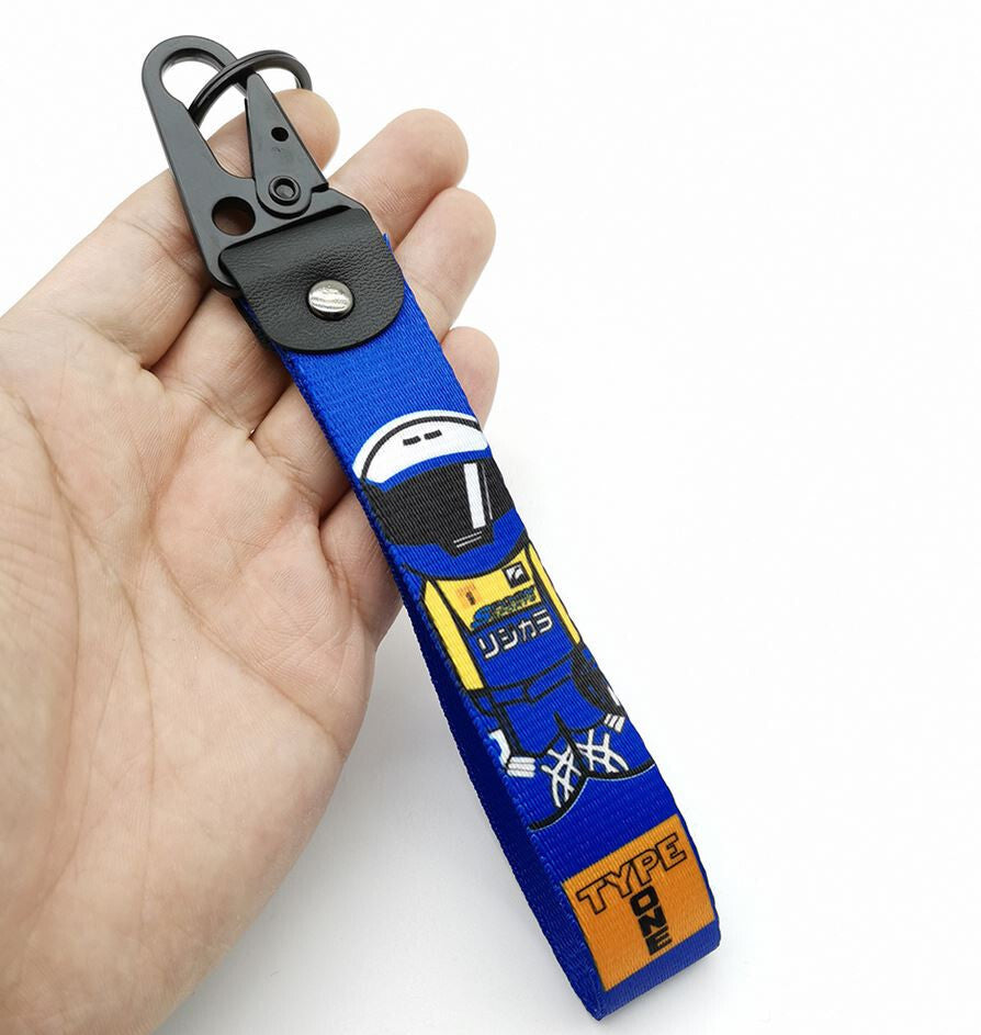 Car keychain/key ring with lanyard, car accessories, spoon, sporty blue, suitable for Toyota .