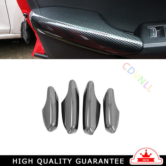 Interior Door Armrest Panel Trim 4X for Honda for Civic 2022-2023 11th Carbon Fiber