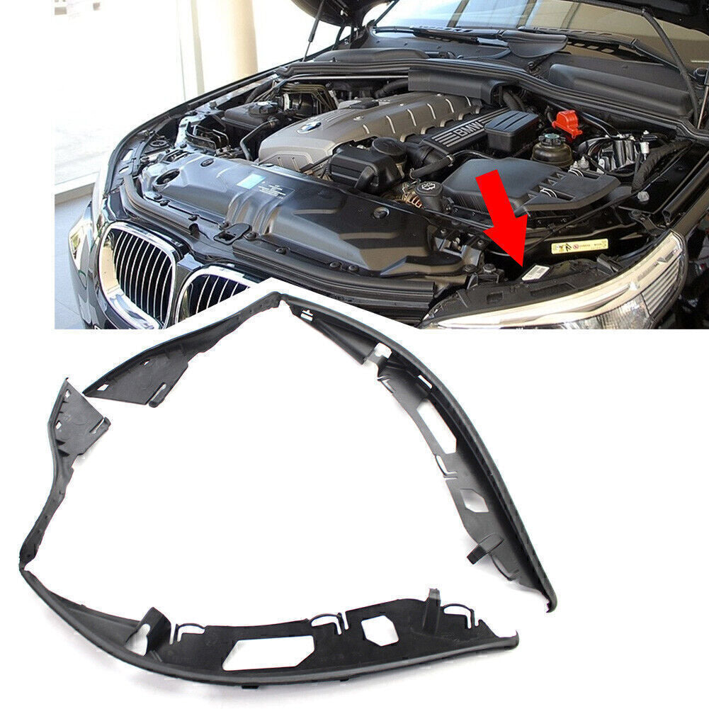 2x Upper Headlight Gaskets Black for BMW 5 Series E60 2004-2010 2005 525xi 528i