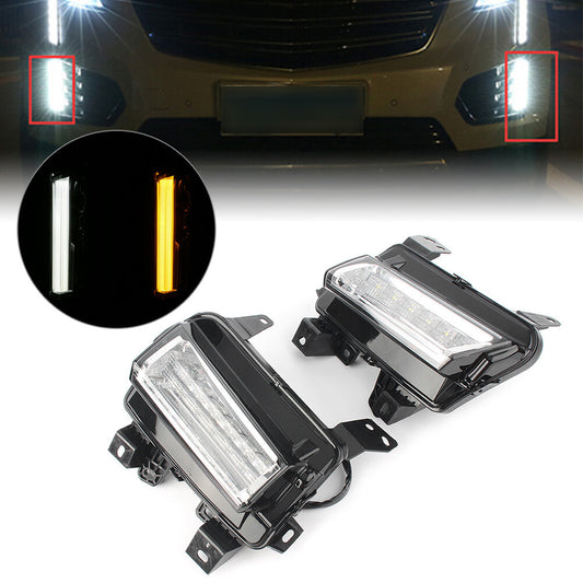 LED DRL Daytime Running Lights w/Turn Signal Fog Lamps For 17-19 for Cadillac XT5