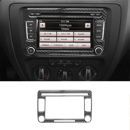 Carbon Fiber Radio With Navigation Panel Trim for Volkswagen for Jetta Sedan 2011-14