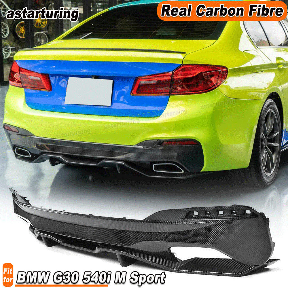 Fit for BMW 5 Series G30 540i M Sport 2017-2022 REAL Carbon Rear Bumper Diffuser