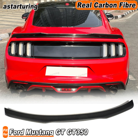 for Ford for Mustang GT GT350 2015-2017 Matt REAL Carbon Rear Trunk Lip Spoiler Wing