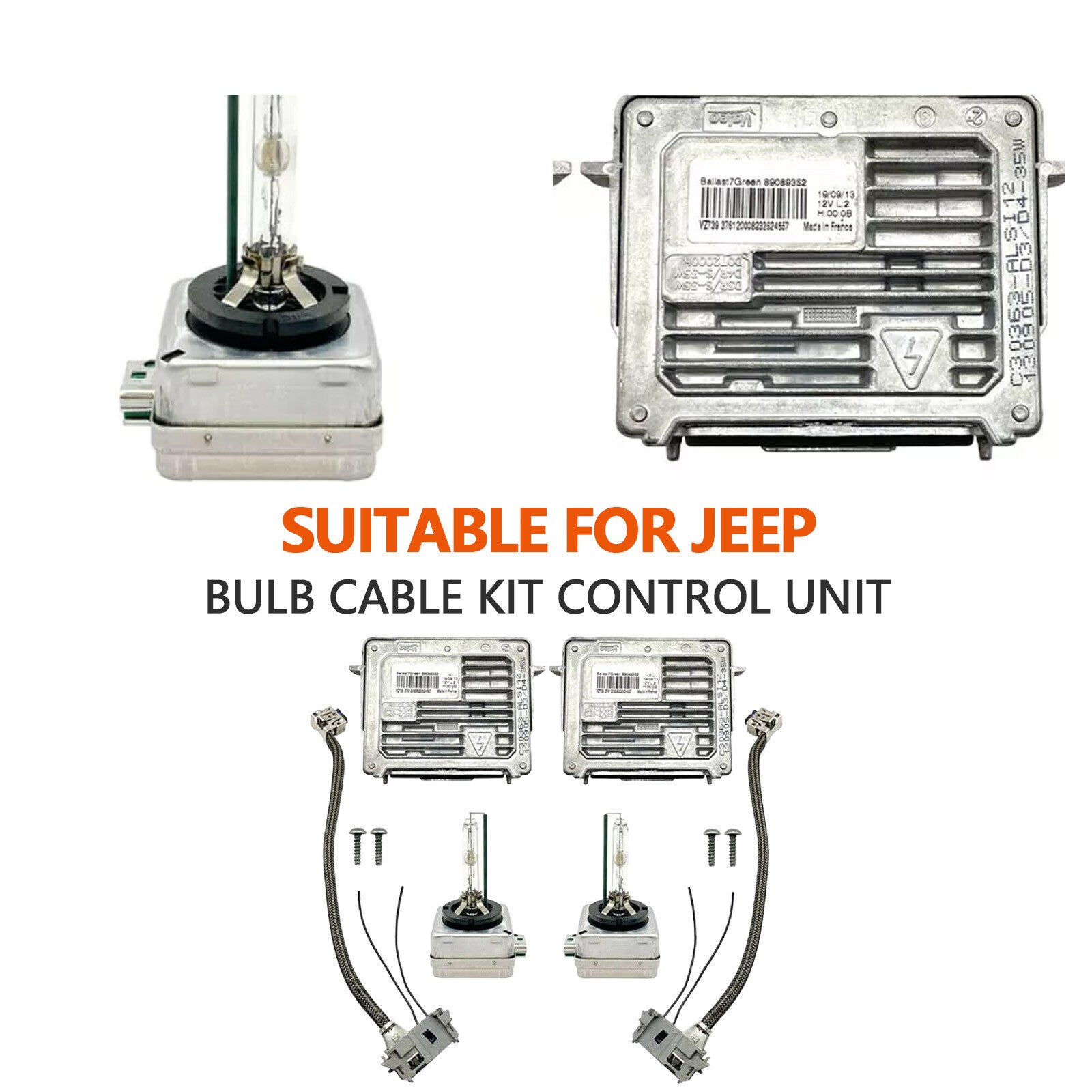 2 Original Equipment Manufacturer (OEM) 14-20 for Jeep Grand Cherokee Xenon Ballast and D3S Bulb Wiring Kit Control Unil5