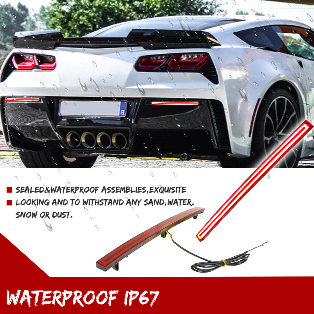 Red LED Rear Bumper Reflector Light Kit for Chevrolet for Corvette C7 2014 - 2019