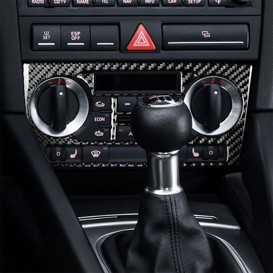 Real Carbon Fiber Car Air Conditioning Button Cover Fit for Audi A3 S3 2006-2007