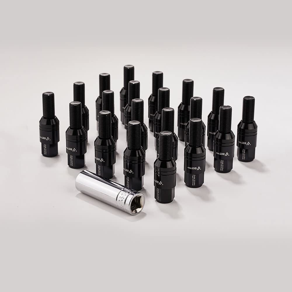 20-piece black M14x1.5 wheel lug bolt ball for seat stud set, 28mm shank, suitable for Audi , for Volkswagen , for Mercedes-Benz .