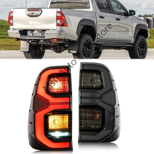 1Pair LED Rear Tail Light with Turn Signal Assy for Toyota Hilux Revo 2015-2022