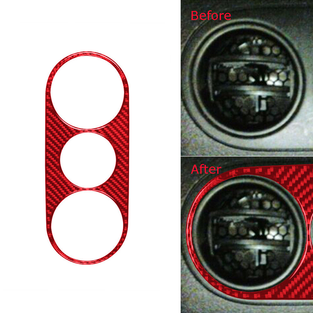 Red Carbon Fiber Rear Air Vent Outlet Panel Trim Cover for Ford F150 2004-2008