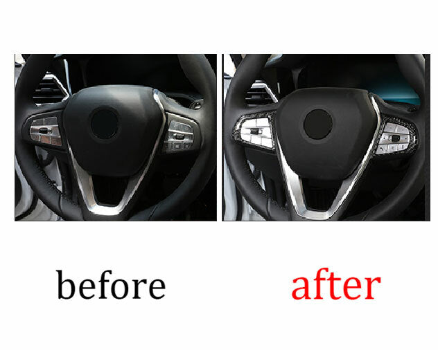 Carbon Fiber Steering Wheel Button Frame Trim For 2019-2021 for BMW 3 Series G20/G28