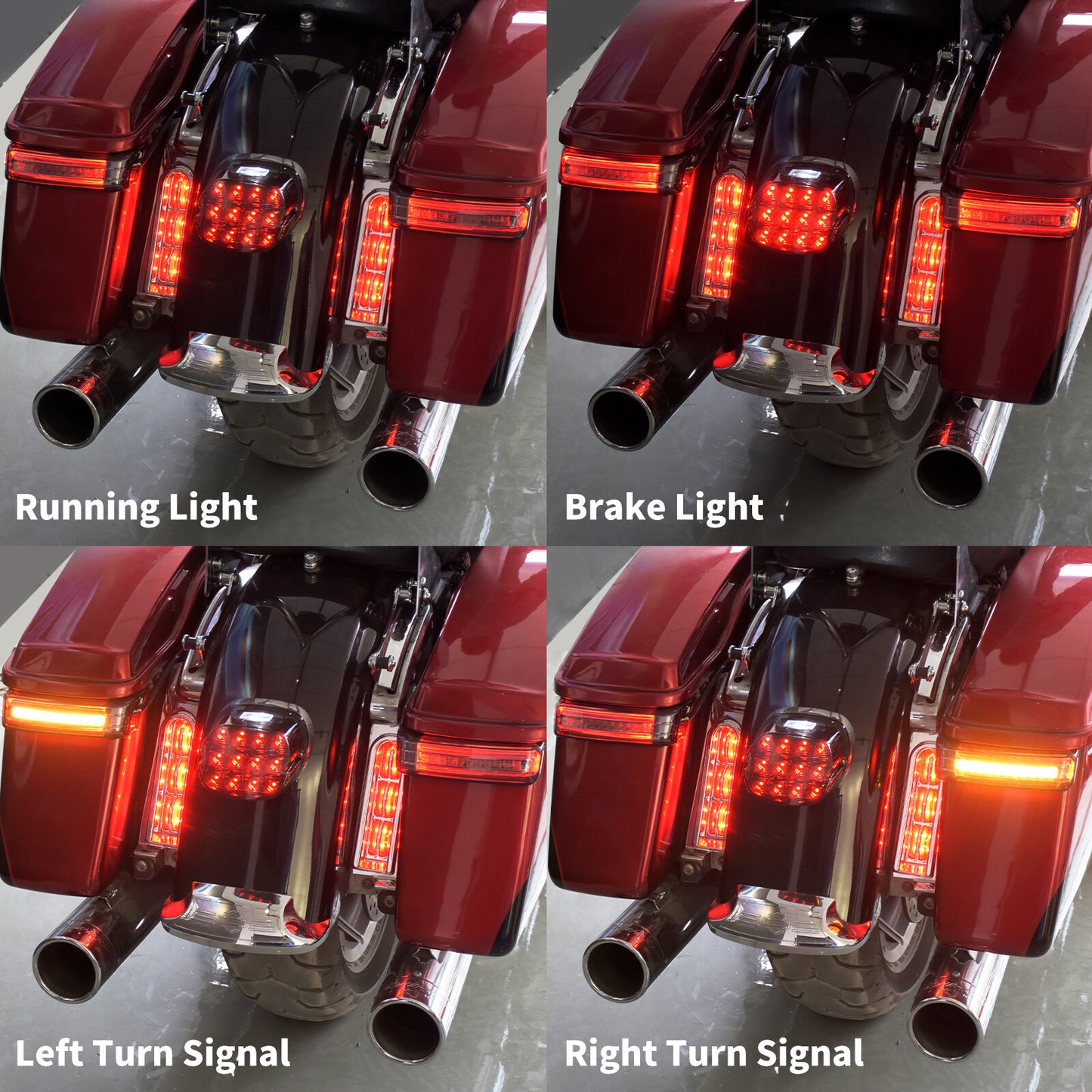 Saddlebag Turn Signal Brake LED Lights w/ Smoke Lens for Harley Touring 97-2013