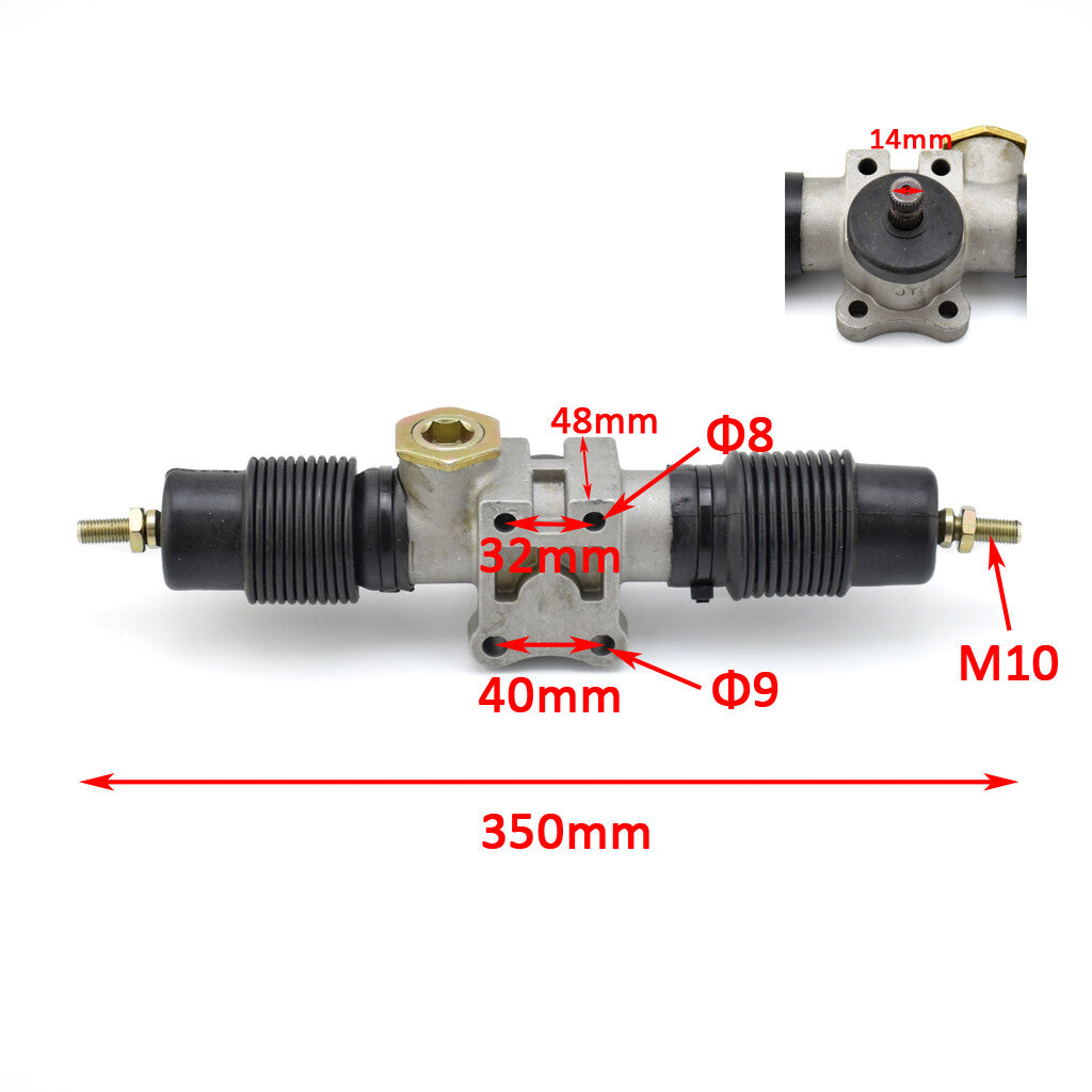 Go Kart Buggy ATV UTV Bike Part 36cm 30T Steer Gear Shaft Rack Pinion Assembly