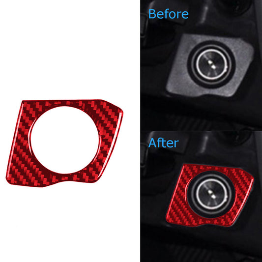Red Carbon Fiber Ignition Frame Decorative Cover for Jeep for Wrangler JK 2011-2017
