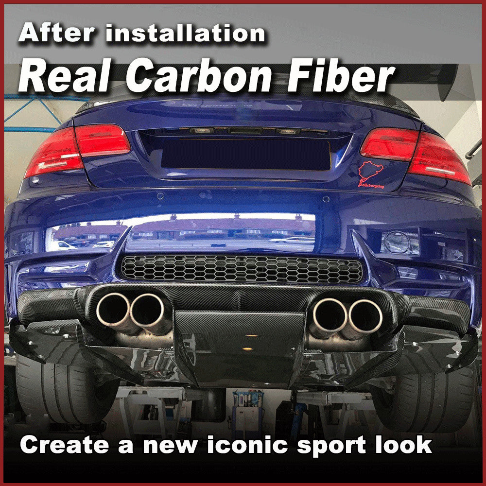 Fit for BMW E92 E93 M3 2009-2013 Real Carbon Rear Bumper Diffuser Floor Lip Fins