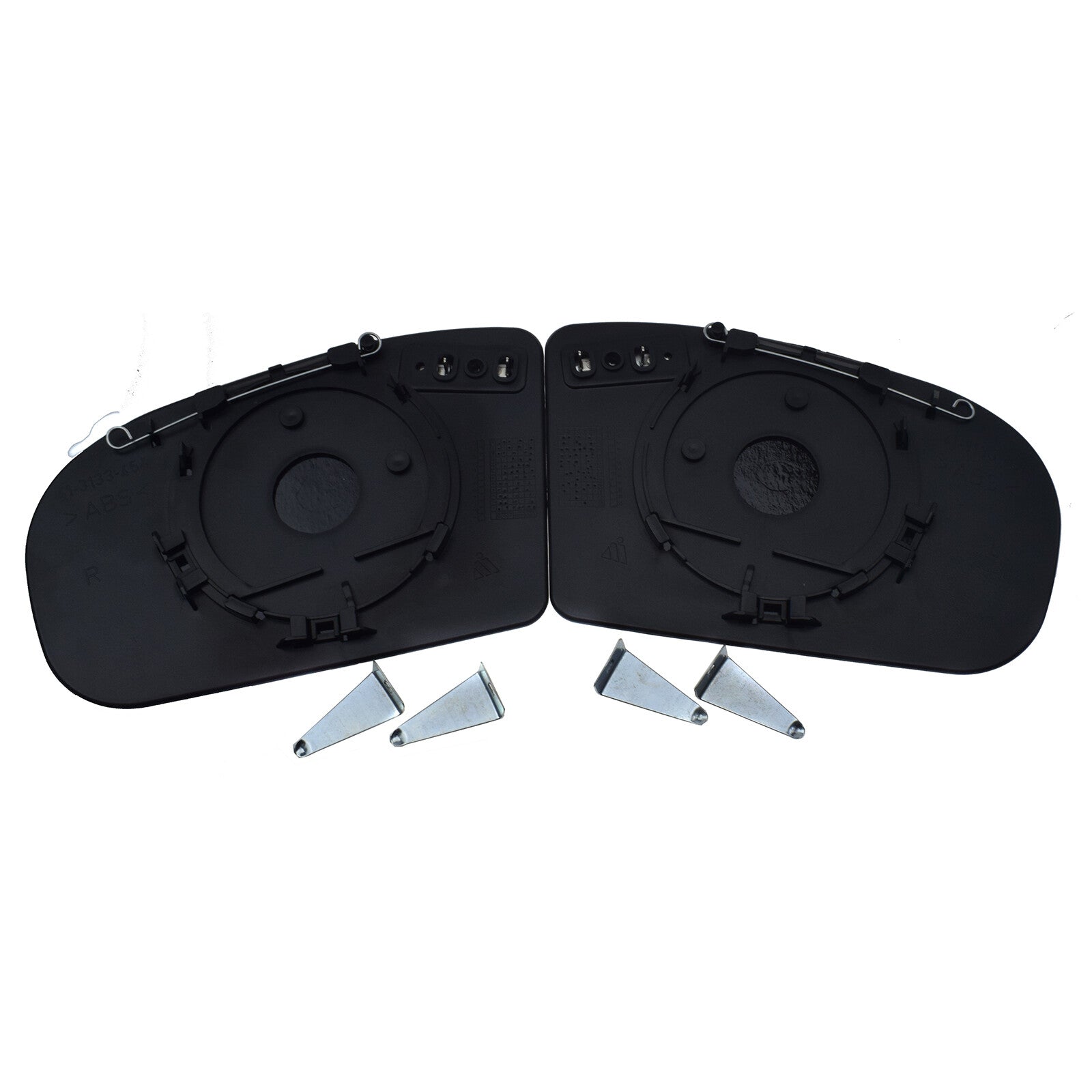 A pair of left and right mirror glass heating strips with backplates suitable for Mercedes C230, C350, E350, E500