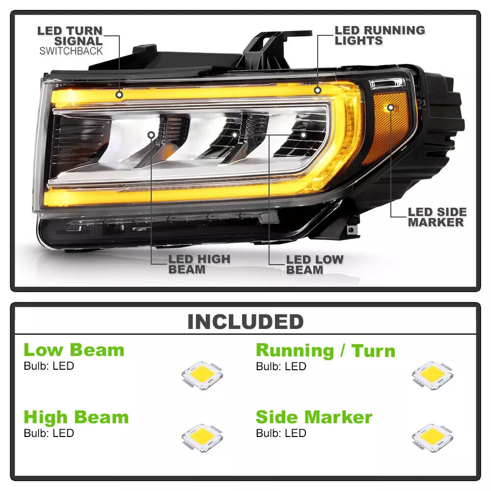 2P For 2020-2023 for GMC Acadia SL/SLE/SLT/Denali LED Headlights Headlamp Left Right