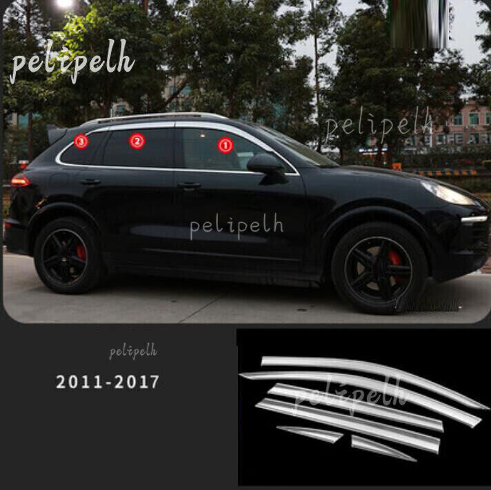for Porsche for Cayenne 2011-18 silver Window Wind Visors Rain Guard Vent Deflectors