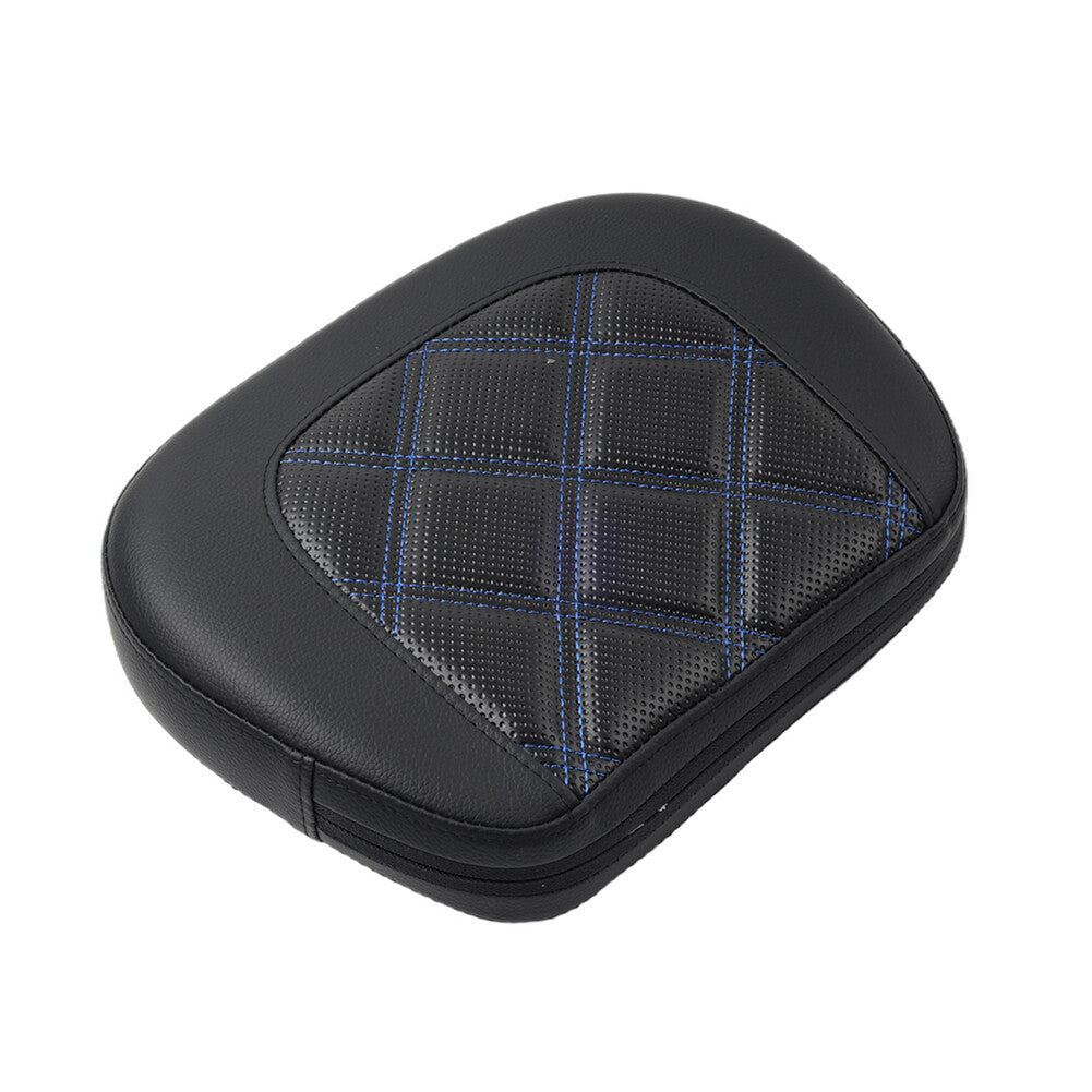 Stitching Blue Passenger Sissy Bar Backrest Pad Bracket for Harley Street Glide