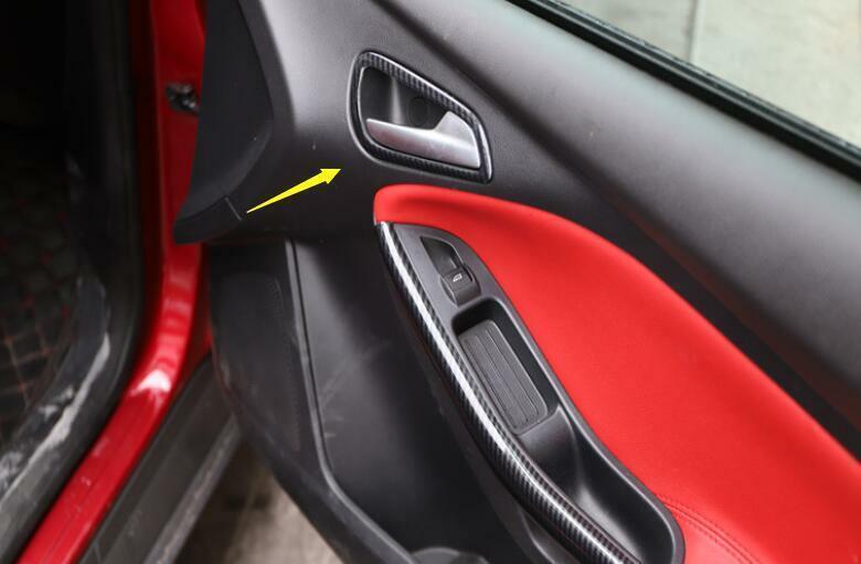 Carbon Fiber Inner Door Handle Cover Trim 4PCS Fit for Ford Focus ST RS 2012-14