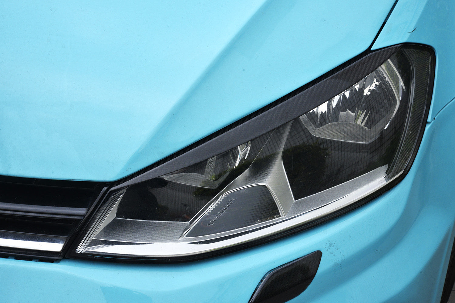 Carbon Headlamp Light Eyebrows Eyelids for Volkswagen for Golf 7 MK7 GTI R 2014-2018