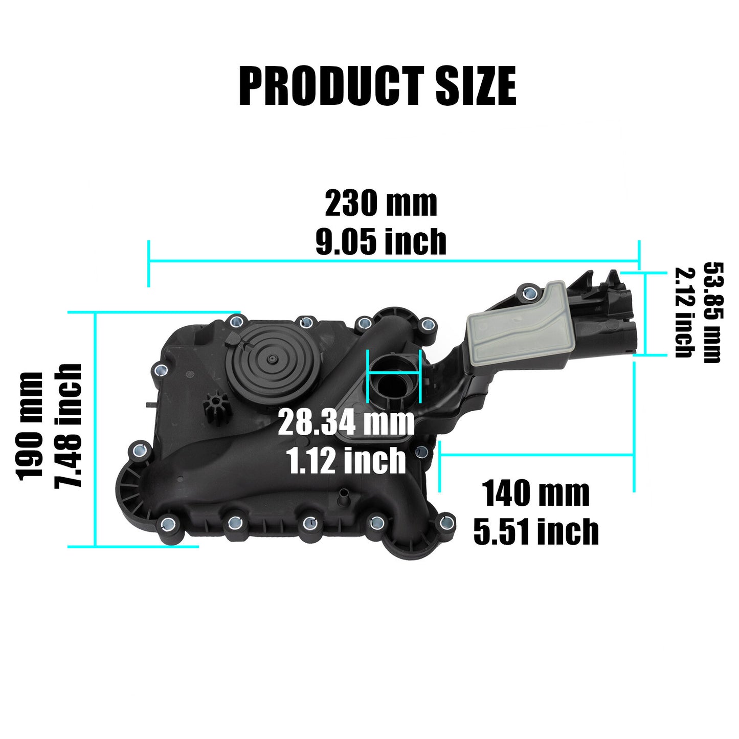 Oil separator PCV valve ventilation trim kit for Audi A6, A7, Q5, Q7 3.0T 06E103547AB