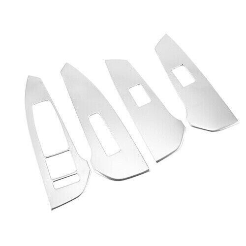 Car Glass Window Lifting Lock Panel Cover Trim for Kia K5 2021-2022 Silver Steel