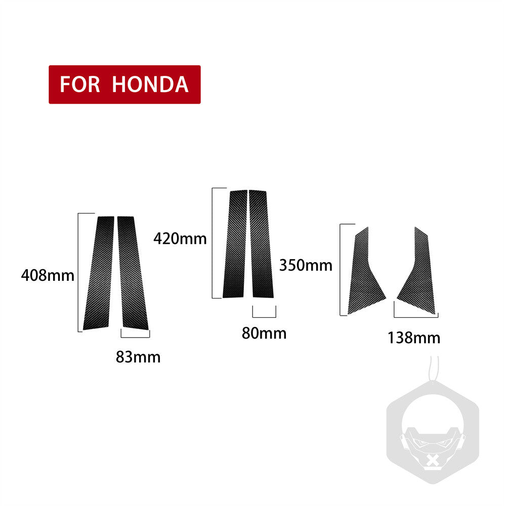 6Pcs Carbon Fiber Door Window Pillar Posts Panel Trim for Honda Accord 2018-2021